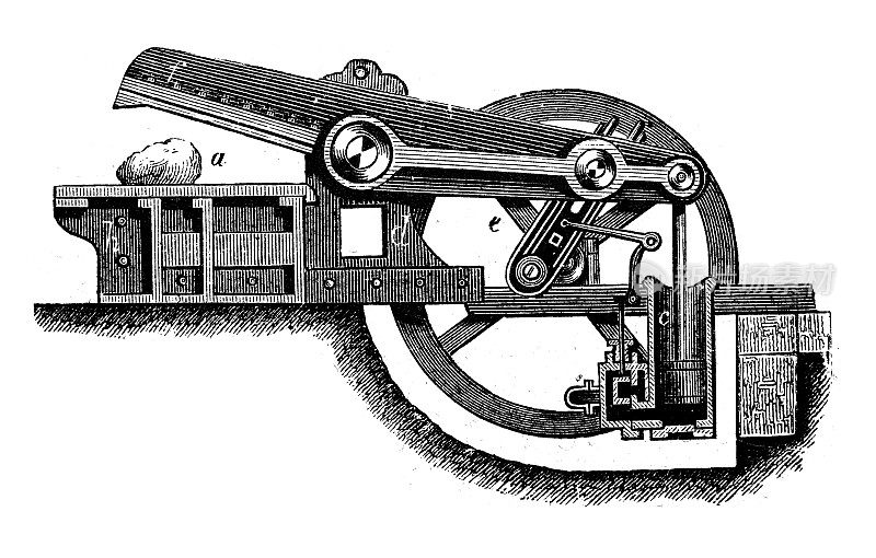 古董插图，冶金:杠杆压缩机