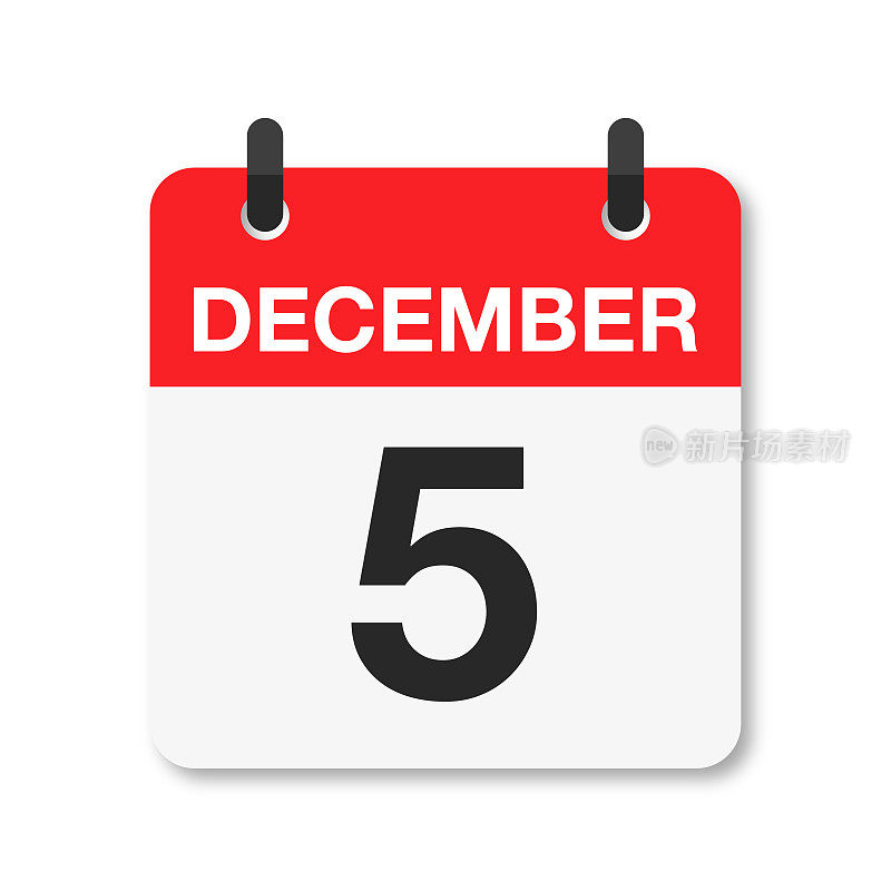12月5日-每日日历图标-白色背景