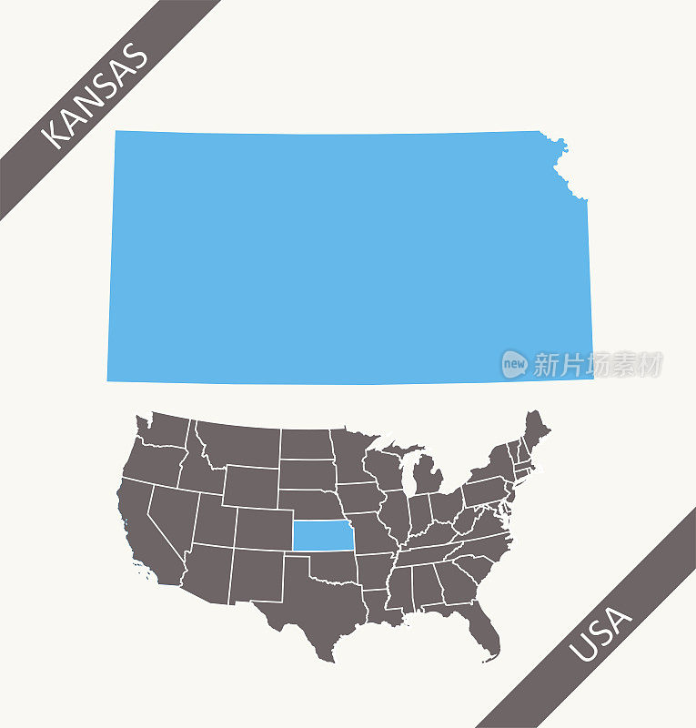 堪萨斯州地图空白