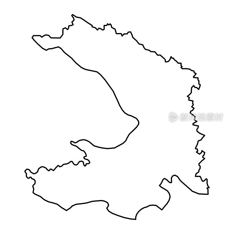 斯洛文尼亚地区的海岸喀斯特地图。矢量插图。