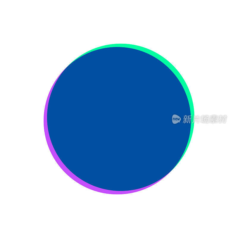 圆。图标与两种颜色叠加在白色背景上