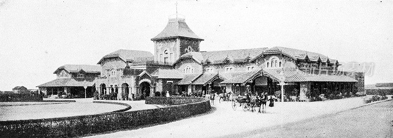 1895年印度的人物和地标:住所，那格浦尔，火车站