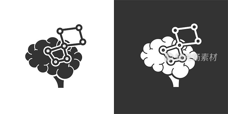 人工智能图标。固体图标，可以应用在任何地方，简单，像素完美和现代风格