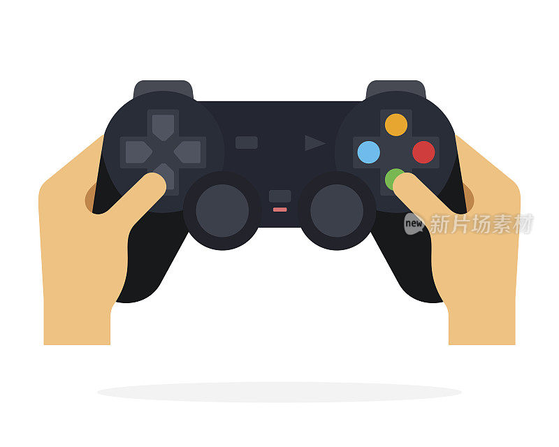 电子游戏的操纵杆，玩家的手平孤立