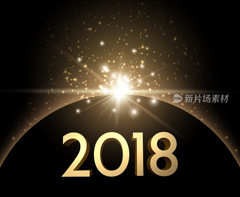 金灿灿的2018新年背景。
