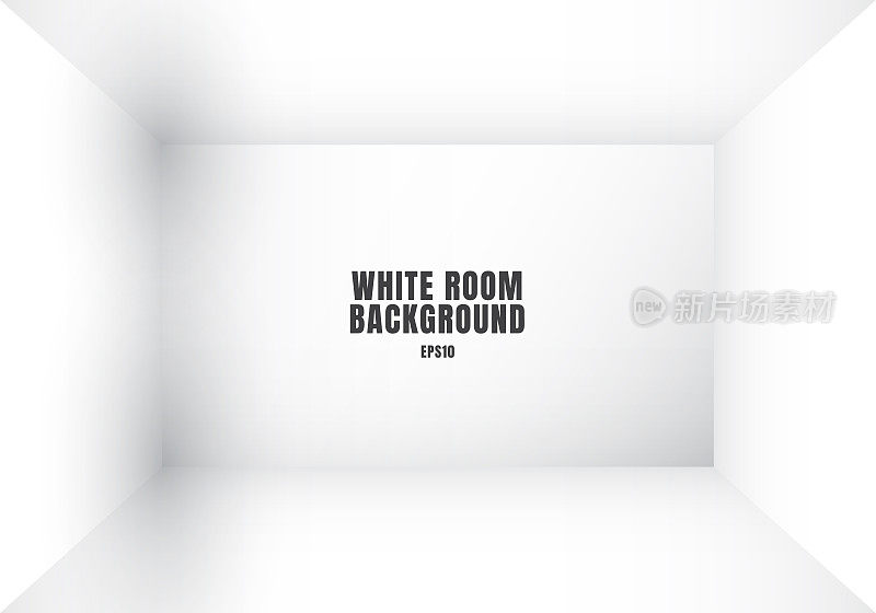 3D空白的白色房间现代空白的室内背景。房子,工作室的房间。你可以用来模拟你的商业项目