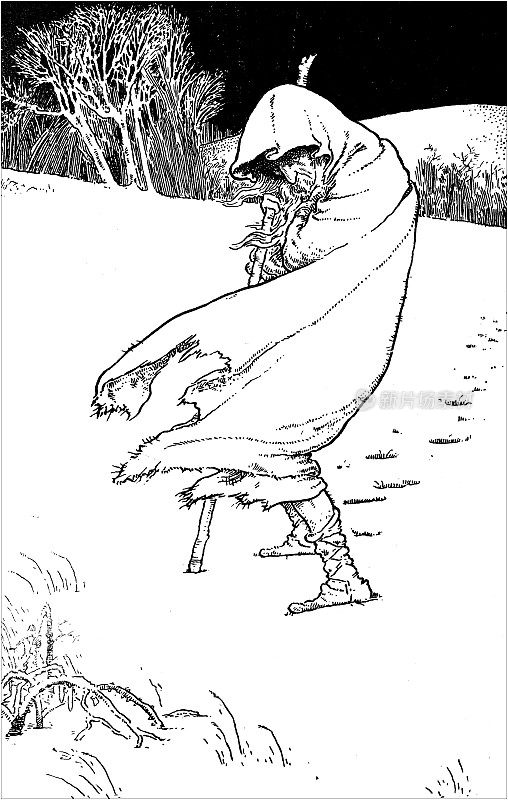 由安徒生创作的丹麦童话中的古董插图