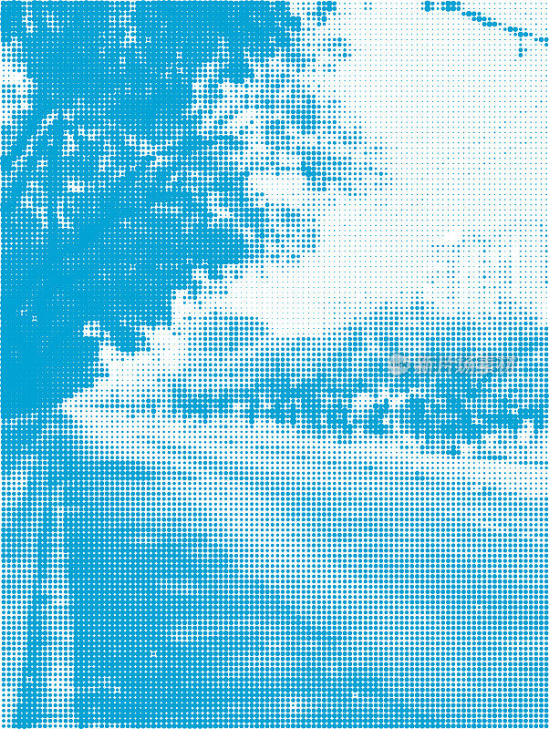 蓝色半色调风格的城市街道单色背景