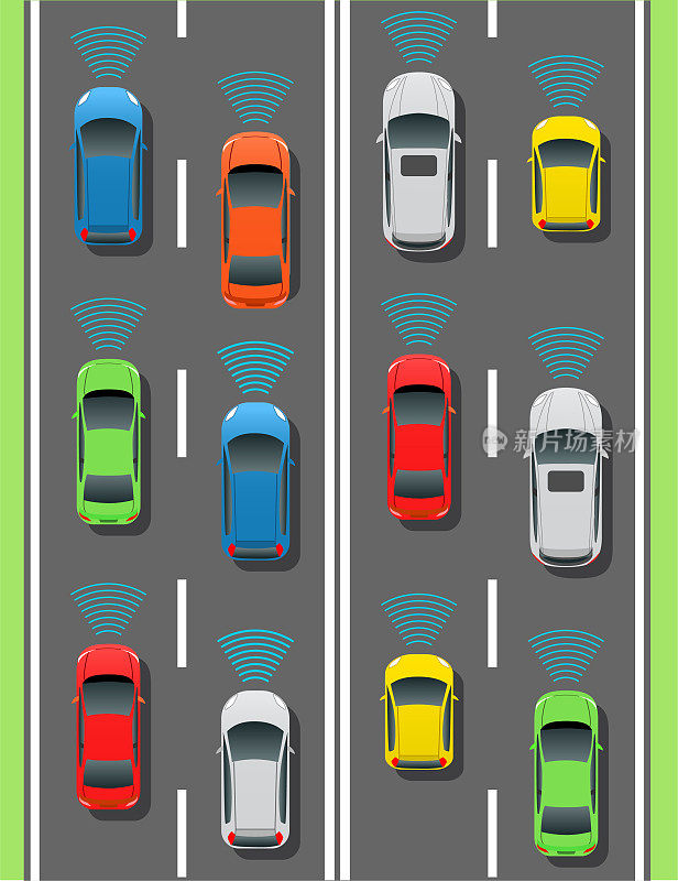 自动驾驶智能汽车在路上行驶