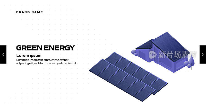绿色能源概念矢量插图用于网站横幅，广告和营销材料，在线广告，商业展示等。