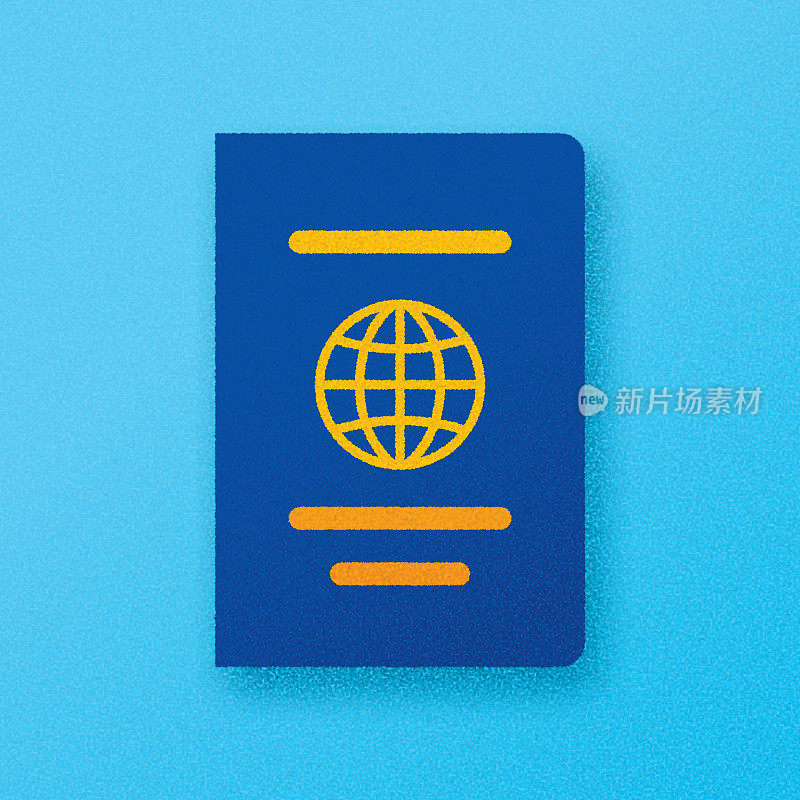 护照图标平面纹理