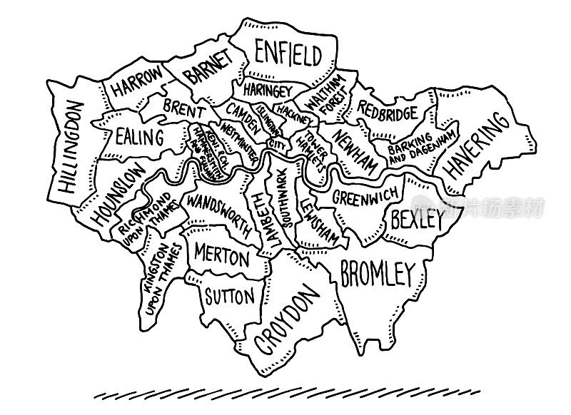 伦敦地图区绘图
