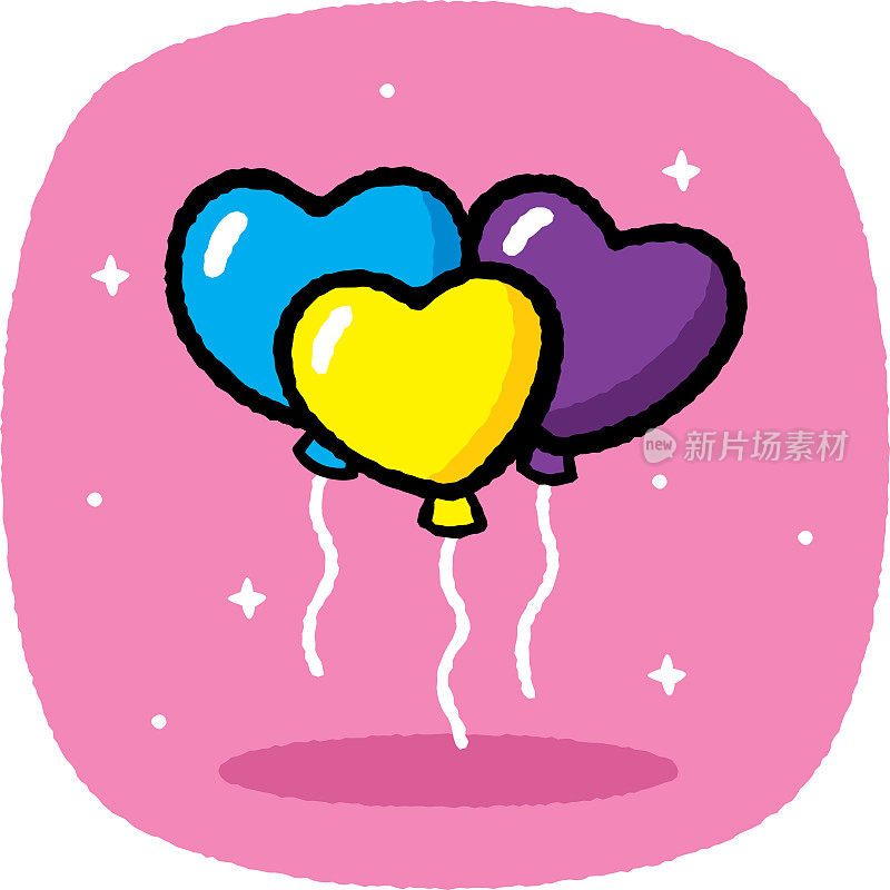 心形气球涂鸦7