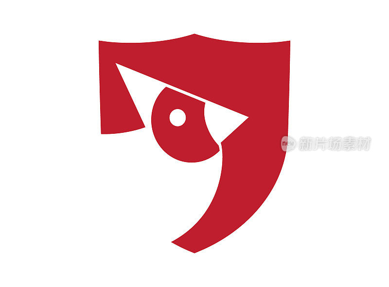 红衣主教盾红鸟标志矢量图像