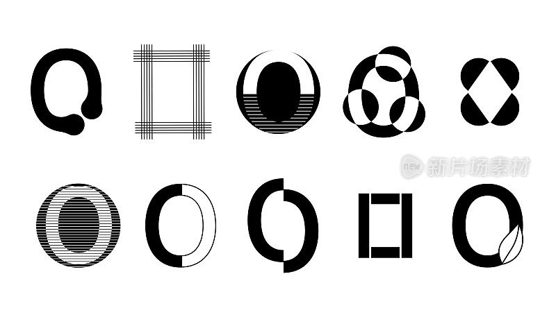 字母组合设置logo与字母O，集合