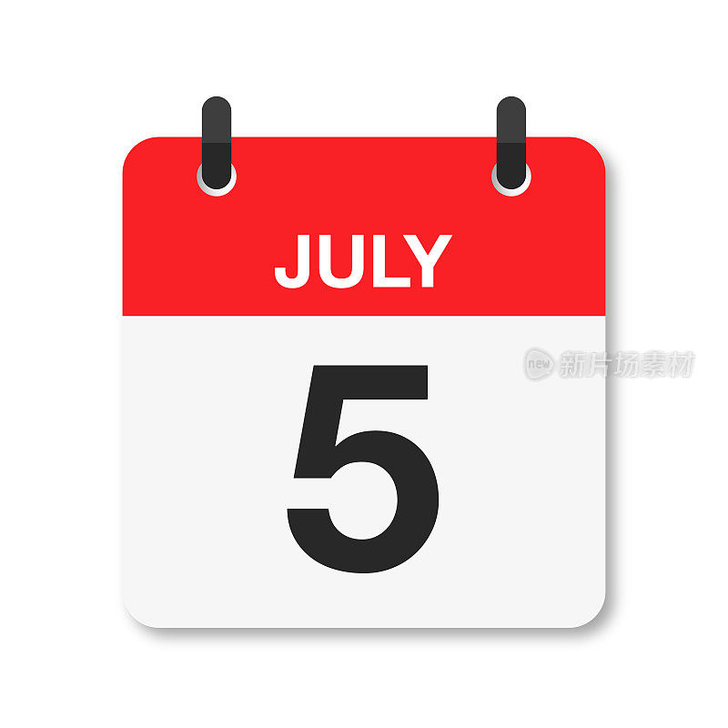 7月5日-每日日历图标-白色背景