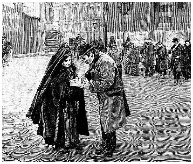 古色古香的形象:巴黎万神殿广场的街头小贩