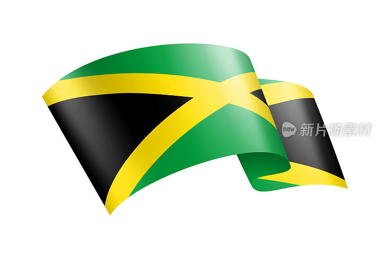 牙买加国旗丝带。牙买加国旗头旗。矢量股票插图