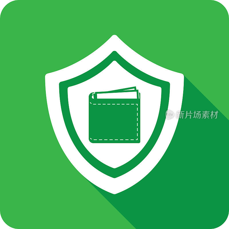 盾牌钱包图标剪影