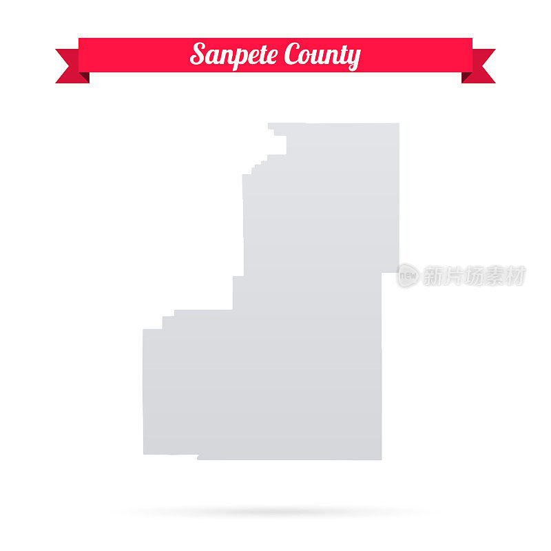 犹他州的桑皮特县。白底红旗地图