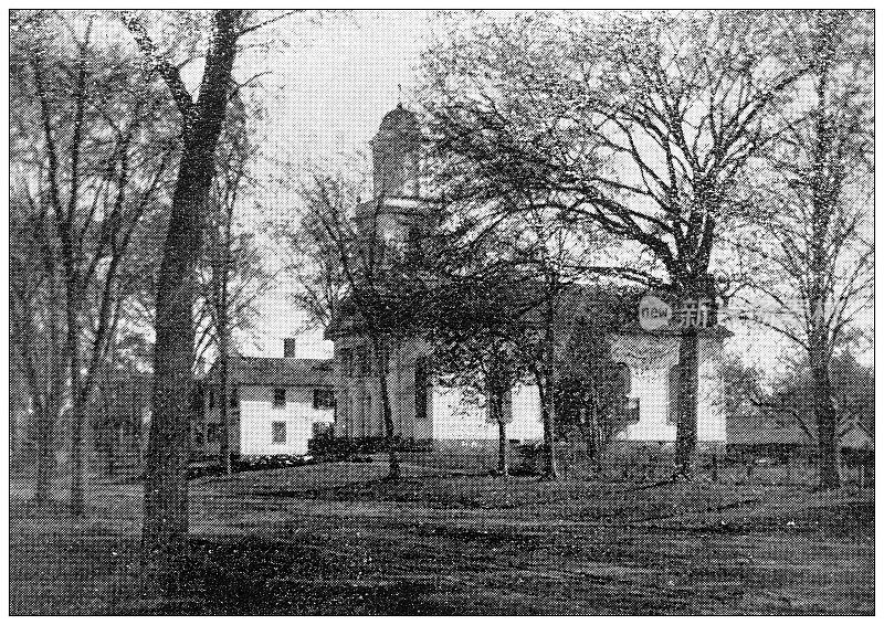 汉普顿县，马萨诸塞州的古董图像:教堂，奇科皮街