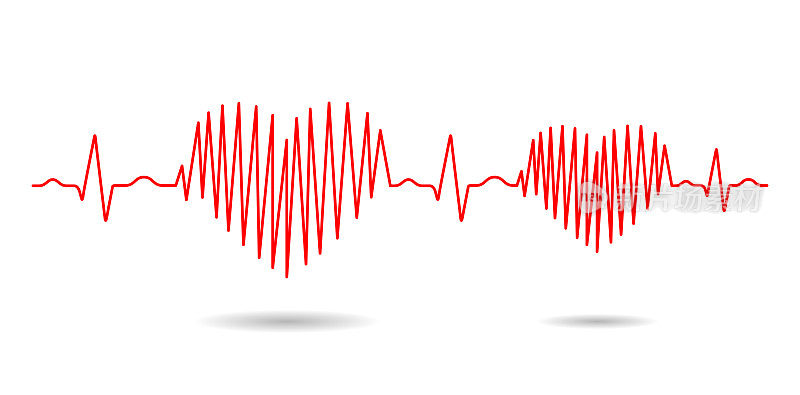 矢量心电图和心脏图案(健康概念)