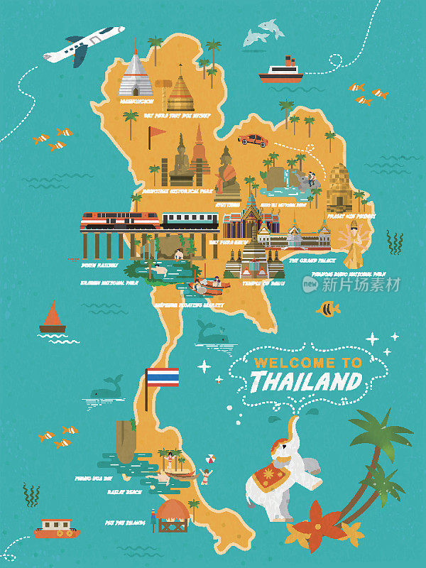 泰国旅游概念海报