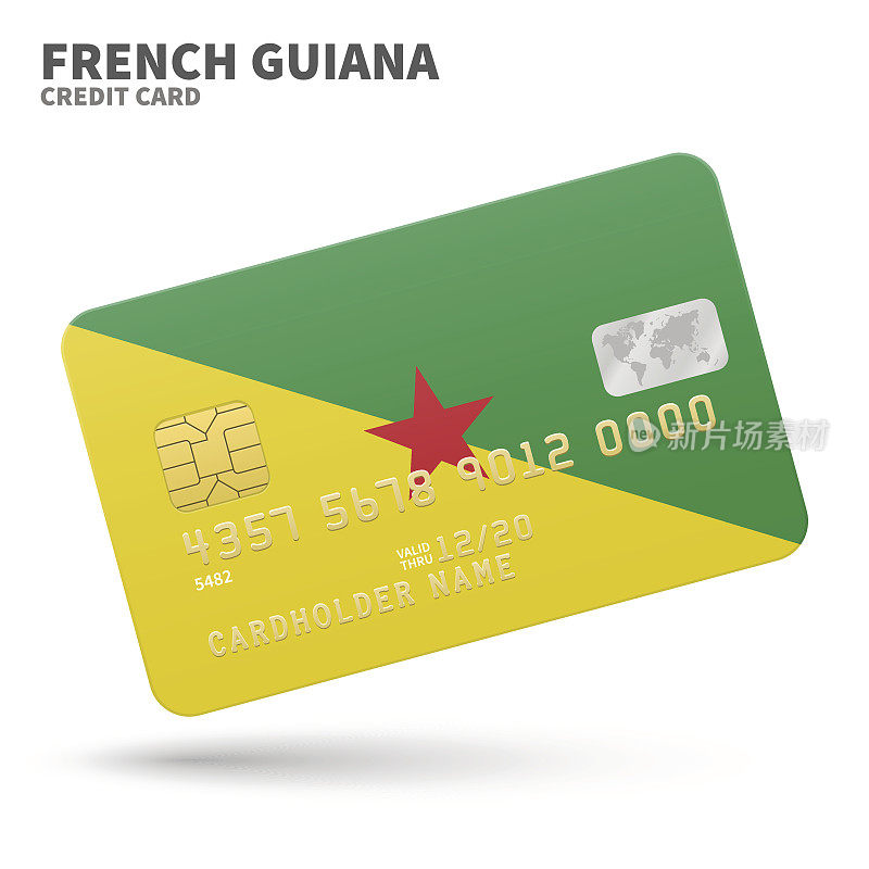 信用卡与法属圭亚那旗帜背景银行，介绍