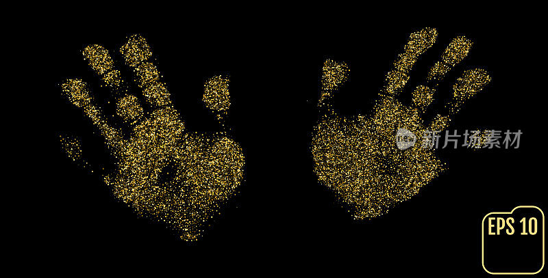 经纪人以手势作为沟通的辅助，查看需求，出售手势。黄金纸屑的概念。