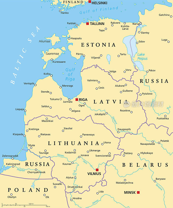 波罗的海国家政治地图