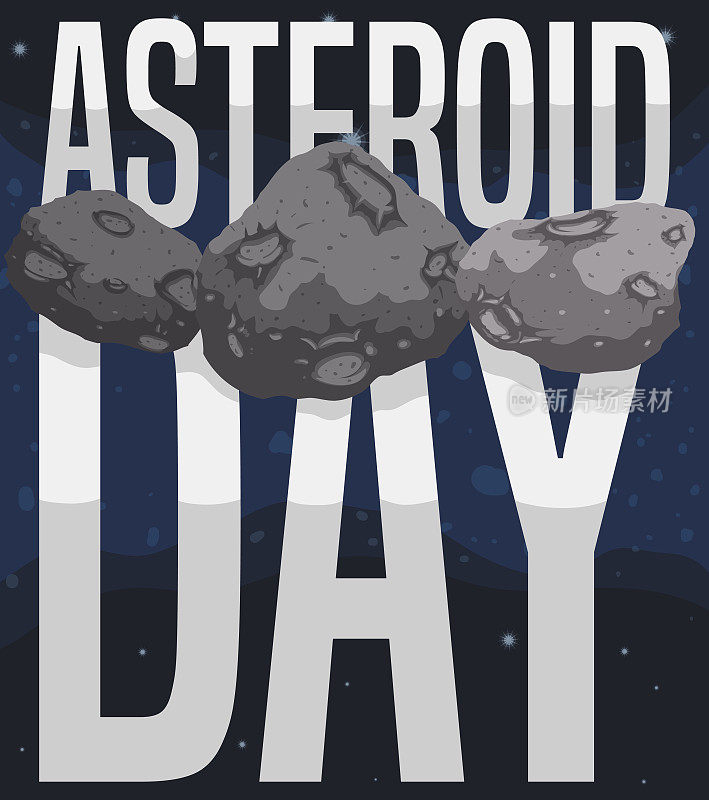 小行星在太空与问候小行星日