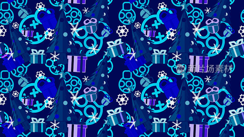 无缝圣诞矢量插图。