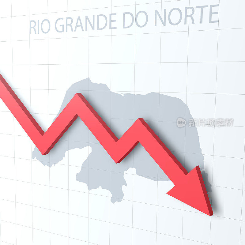 落下的红色箭头与里约热内卢大do北地图的背景