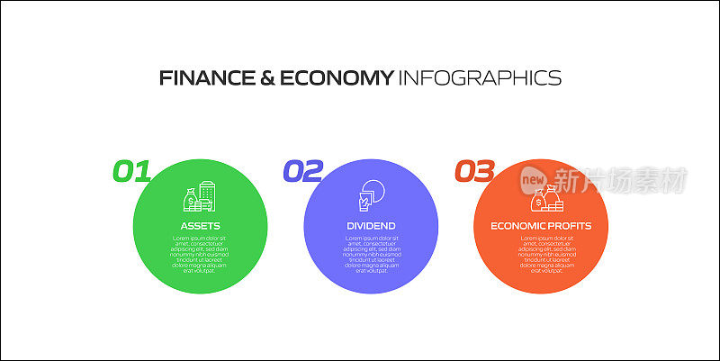 经济和金融概念信息图模板，元素和图标。简单的矢量信息图设计