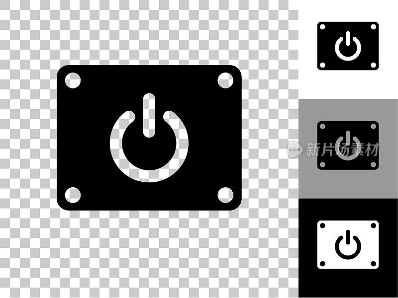 上电图标在棋盘透明背景