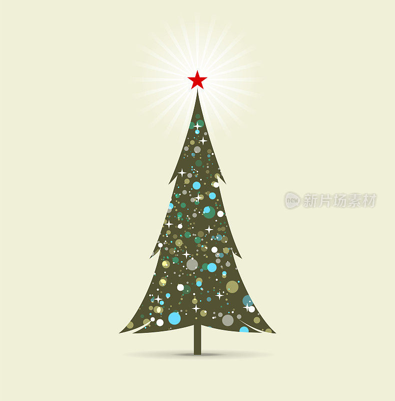 圣诞树闪闪发光