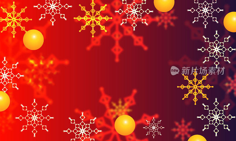 圣诞佳节红色雪花横幅设计