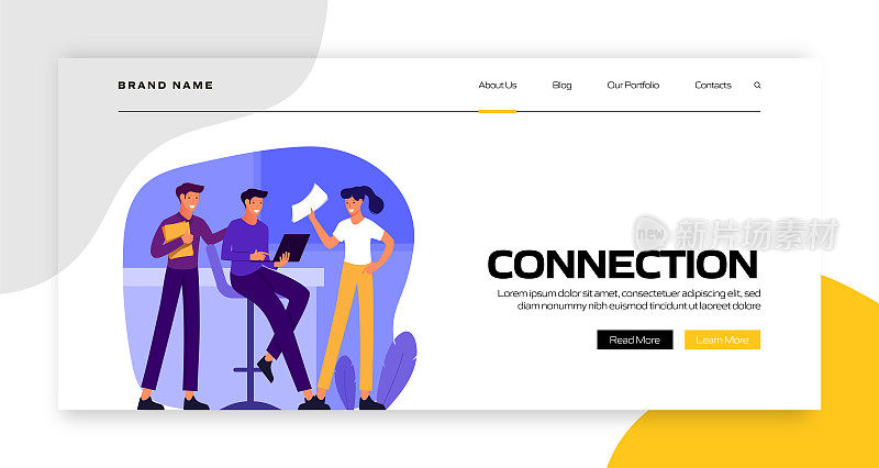 连接概念矢量插图登陆页面模板，网站横幅，广告和营销材料，在线广告，业务演示等。