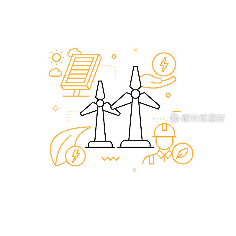 全球变暖线图标，轮廓矢量符号插图。