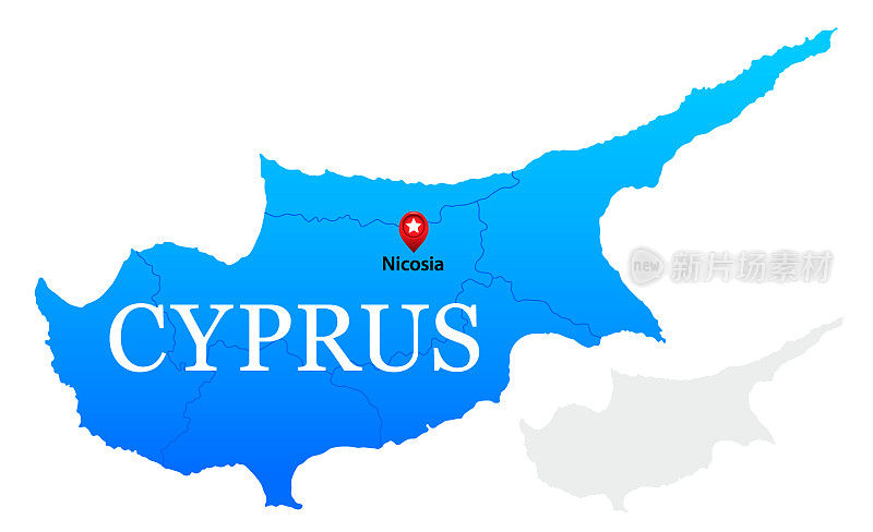 塞浦路斯蓝色地图与地区