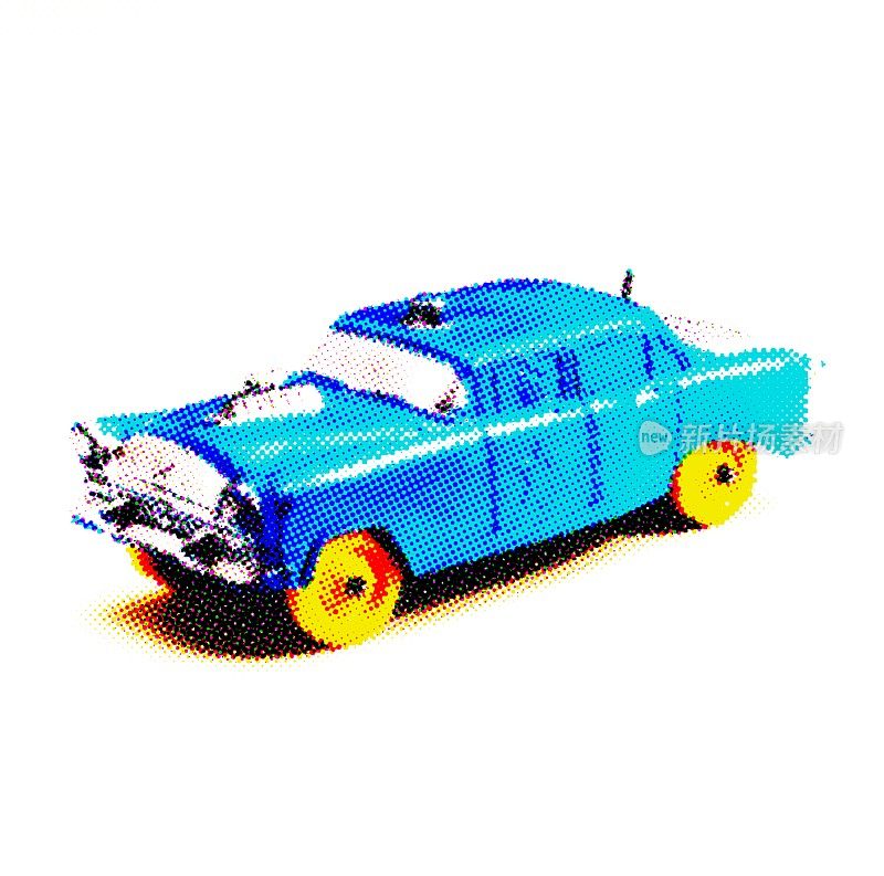 蓝色的老式汽车