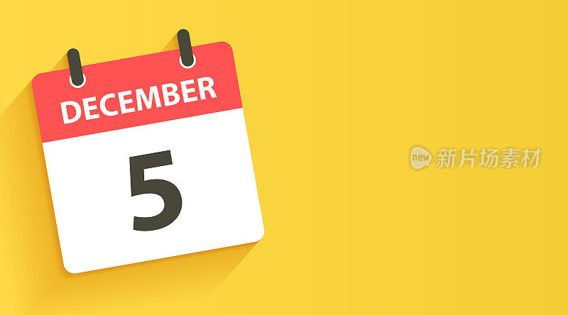 12月5日-日常日历图标在平面设计风格
