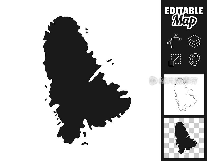 设计用的Raiatea地图。轻松地编辑