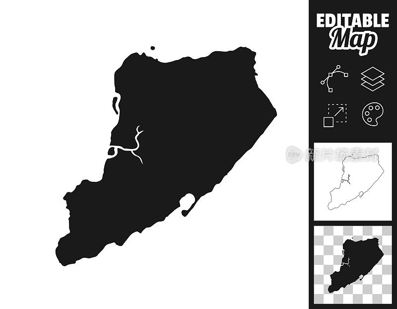 斯塔顿岛地图设计。轻松地编辑