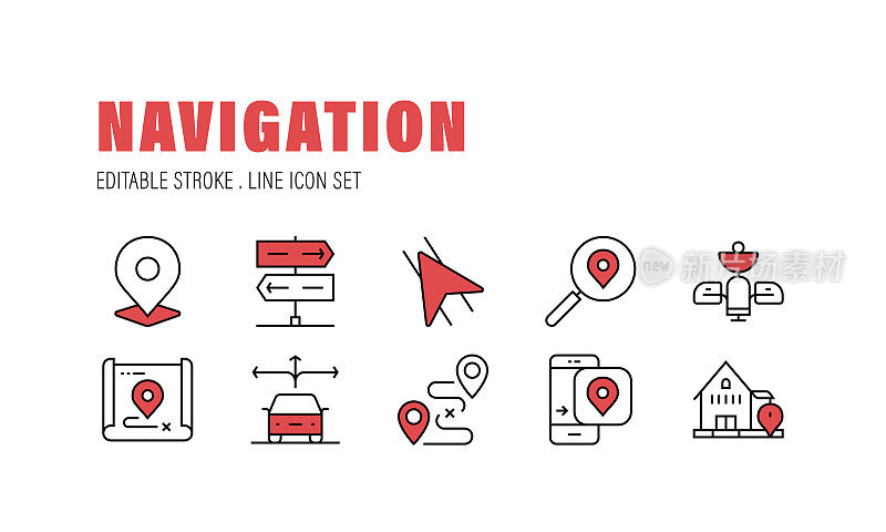 导航，地图，路线，路标，卫星，位置图标
