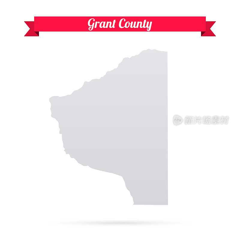 格兰特县，威斯康星州。白底红旗地图