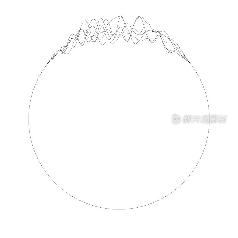 白色背景上的几何圆形线条图案。