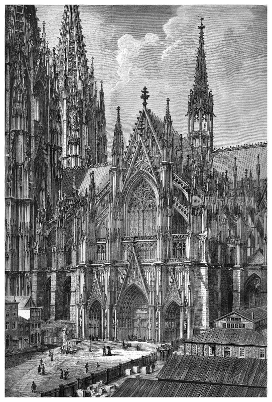 科隆大教堂入口雕刻1884年