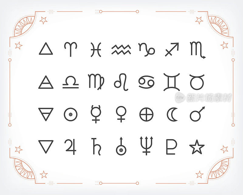 占星符号和神秘符号。
