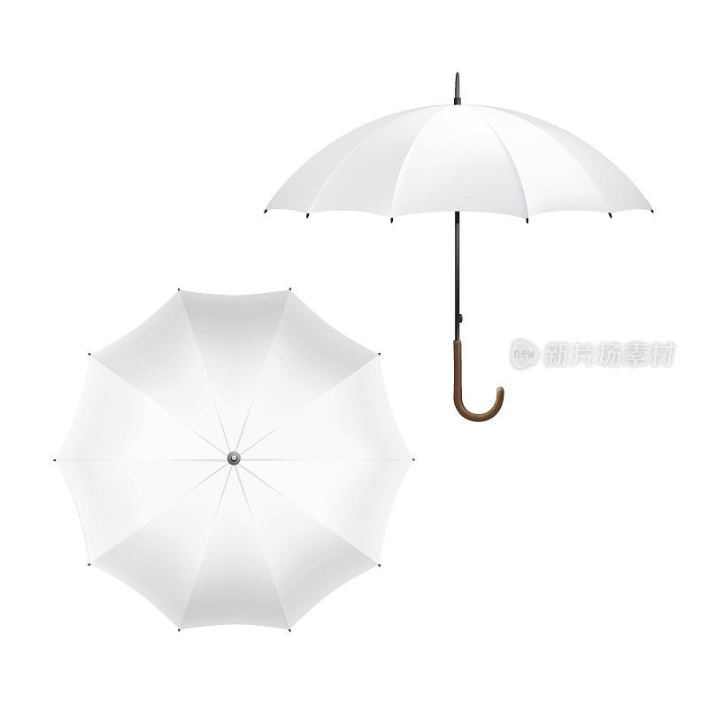 矢量插图的空白白色伞